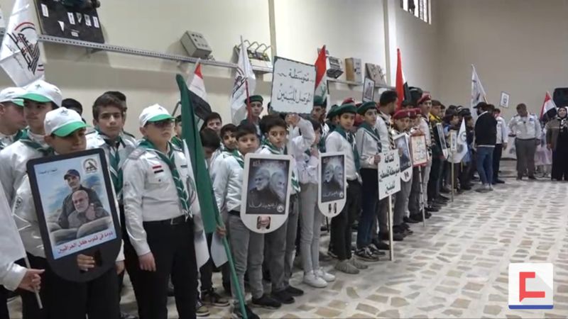 تلميذات  في مدراس الموصل ينشدون الاشعار عن غزة الجريحة