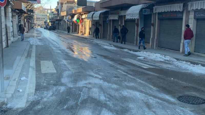الجليد غطى شوارع #بعلبك