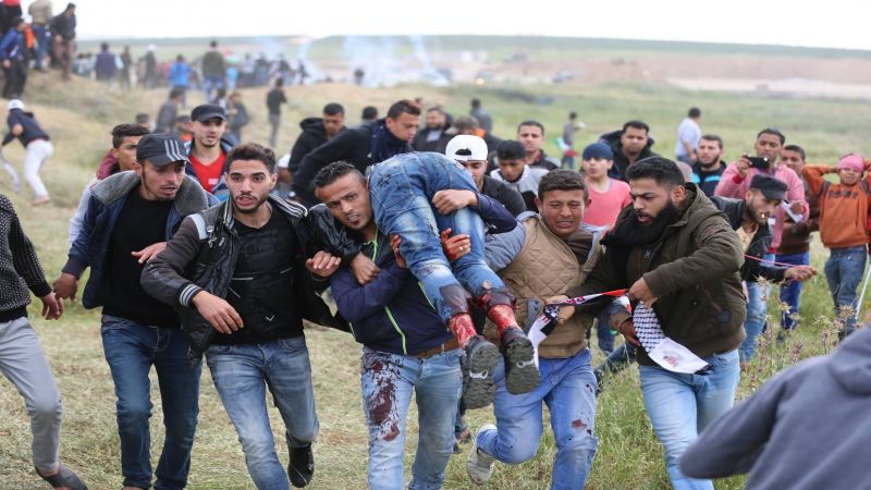 عشرات المصابين برصاص الاحتلال الصهيوني في جمعة الاسير الفلسطيني على حدود غزة