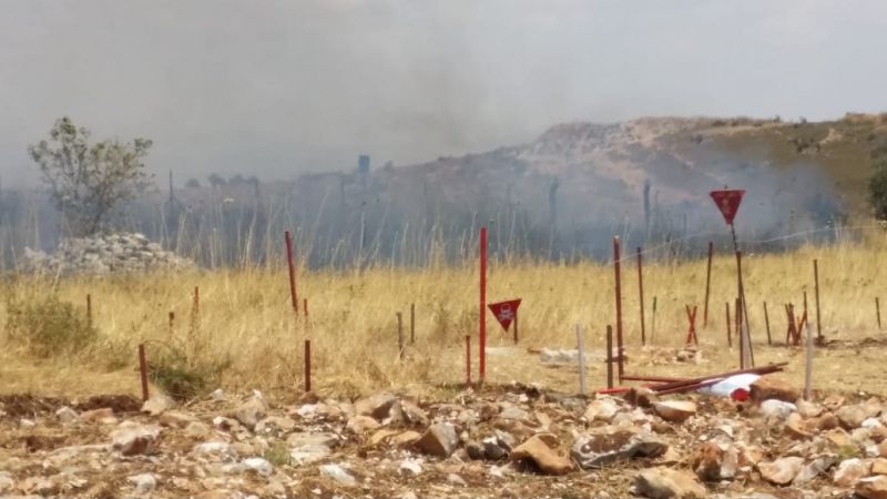  حريق في خراج بليدا يتسبب بإنفجار ألغام من مخلفات العدو الصهيوني 