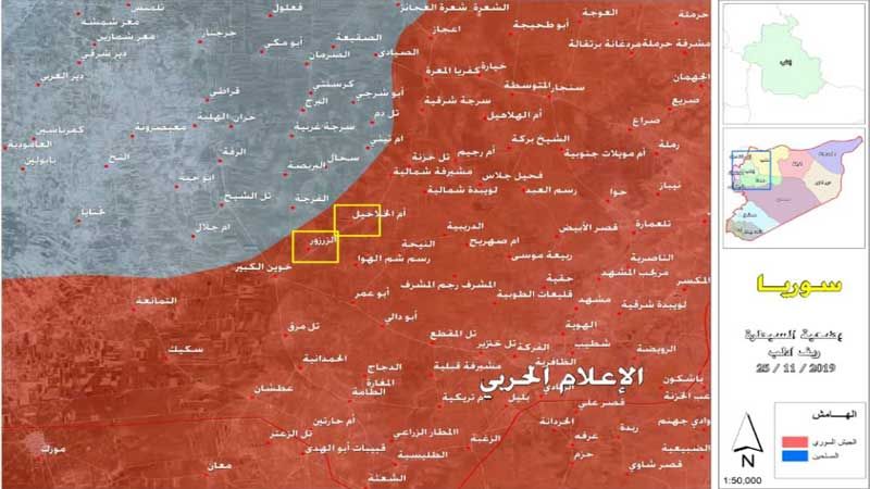الجيش السوري يسيطر على بلدة المشيرفة شرق مدينة معرة النعمان