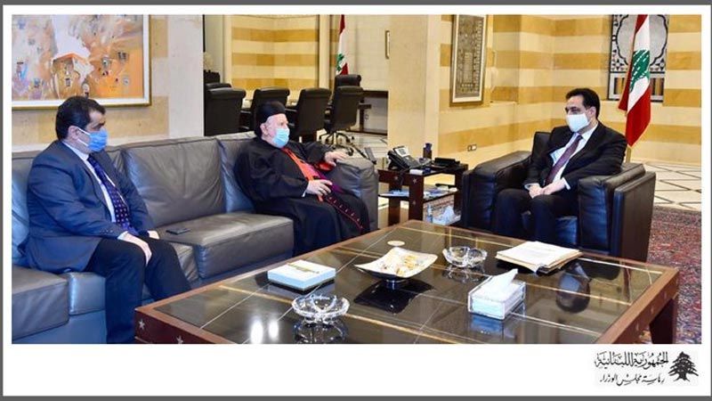 الرئيس دياب عرض الأوضاع العامة مع رئيس أساقفة بيروت للموارنة المطران بولس مطر