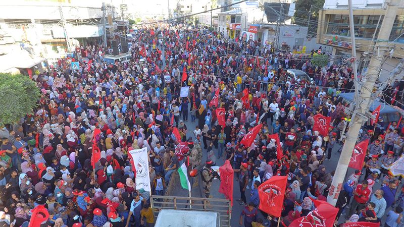 مسيرة جماهيرية حاشدة بغزّة في "يوم شهيد الجبهة الديمقراطية" واحتفاءً بانتصار "سيف القدس"