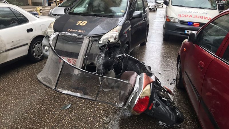 لبنان: جريح في حادث صدم في شارع ناتاشا سعد في صيدا