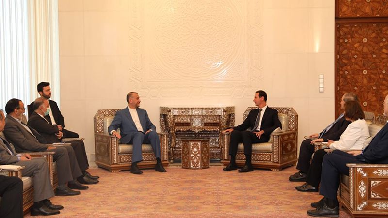الرئيس الأسد يستقبل عبد اللهيان: إيران وسورية يشكلان &quot;تحالف الإرادة&quot; بمواجهة الهيمنة الغربية