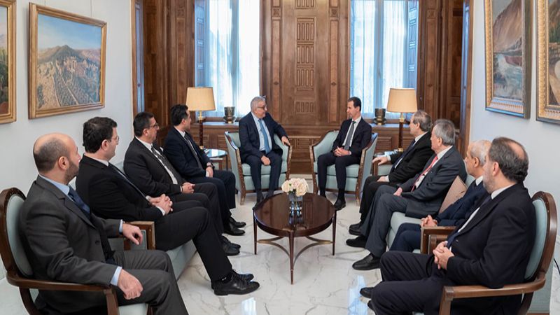 الرئيس الأسد يستقبل وفدًا وزاريًا لبنانيًا: نشكر لبنان على تقديم وتسهيل وصول المساعدات إلى سوريا&nbsp;