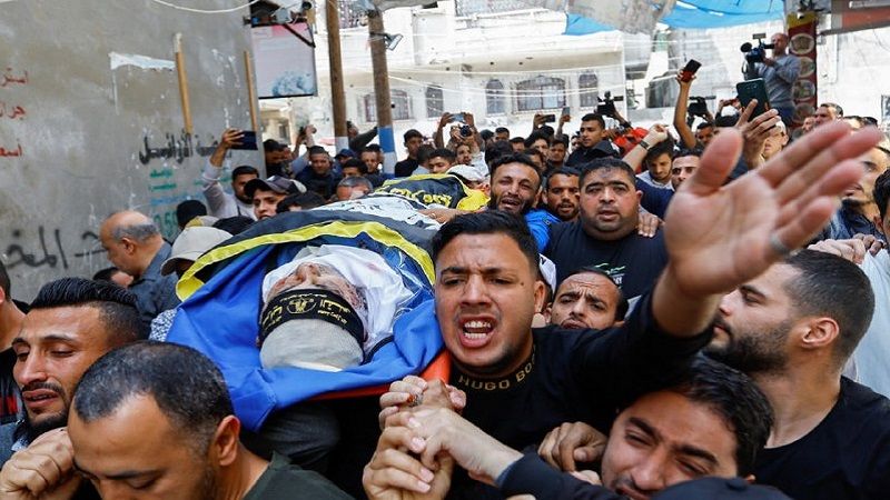 حشود مهيبة في مراسم تشييع شهداء العدوان الصهيوني على قطاع غزة