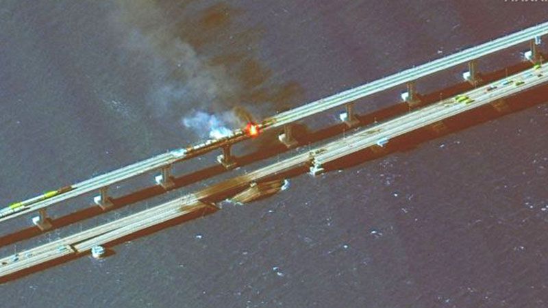 ماذا رصدت الأقمار الصناعية قبيل الهجوم الإرهابي على جسر القرم؟&nbsp;