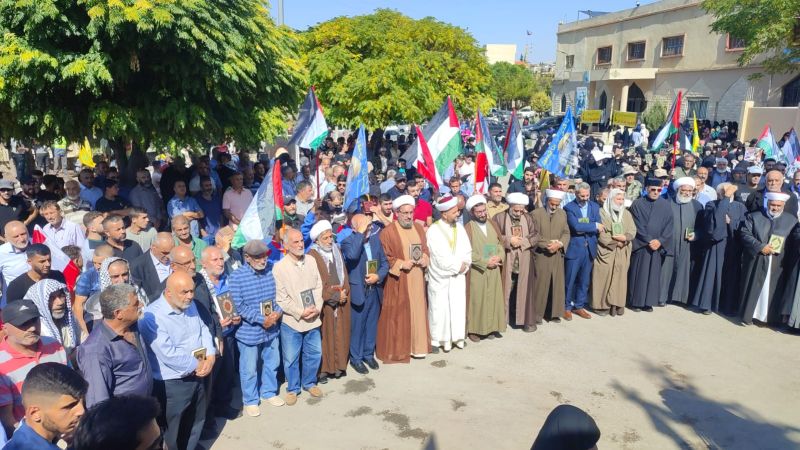 وقفة تضامنية مع غزة في بلدة العين البقاعية 