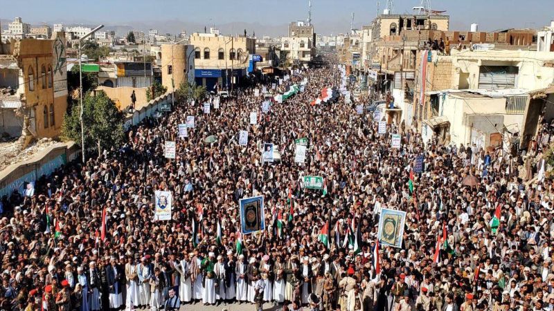 &nbsp;مسيرات اليمن تنطلق من صعدة: مهما قصفت أمريكا قسمًا لا نتردّد