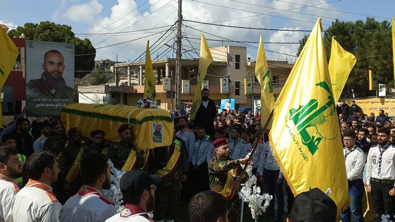 حزب الله شيّع الشهيد على طريق القدس فادي ضاوي (جهاد) في عيترون