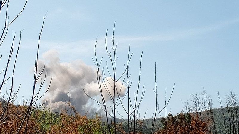 لبنان: الطيران الحربي الصهيوني يشن سلسلة غارات استهدفت حرج بلدة راشيا الفخار