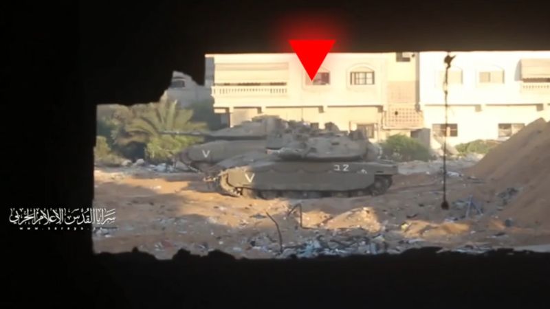 فيديو: استهداف دبابة "ميركافا" صهيونية شرق معسكر جباليا
