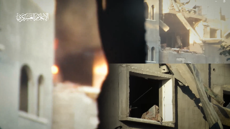 فيديو: كمين للقسام بقوة صهيونية تحصنت داخل بناء في حي الشجاعية بمدينة غزة