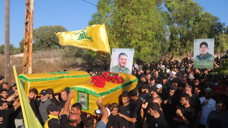 حزب الله يشيع الشّهيدين السعيدين على طريق القدس أحمد موسى وياسين حسين في حولا
