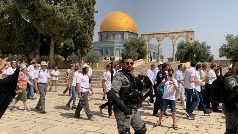 فلسطين المحتلة| مستوطنون يقتحمون المسجد الأقصى المبارك وسط حراسة من العدوّ