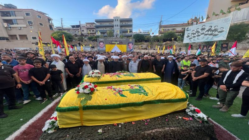  بالصور| حزب الله يشيّع الشهيدين حسن وقاسم حرقوص في طورا 