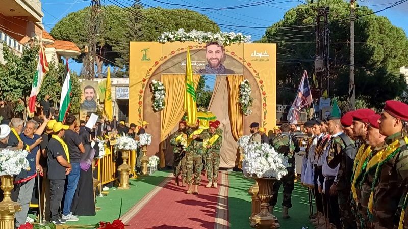 بالصور: حزب الله شيع الشهيد على طريق القدس حسين منتش "صلاح" في كفرصير 