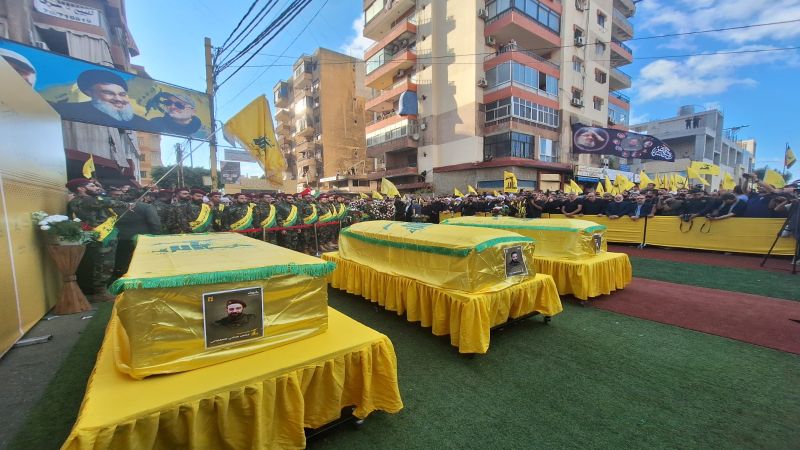 بالصور| تشييع الشهداء على طريق القدس أحمد ديب وعباس مسلماني وحسن عبد الساتر في الغبيري