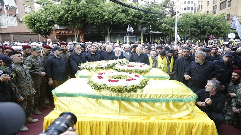 بالصور| تشييع القائد الجهادي الكبير الشهيد الحاج عبد القادر والشهيد حمد في الغبيري 