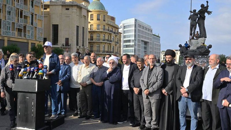 &quot;إعلاميون ضد العدوان الصهيوني&quot;.. وقفة تضامنية وسط بيروت