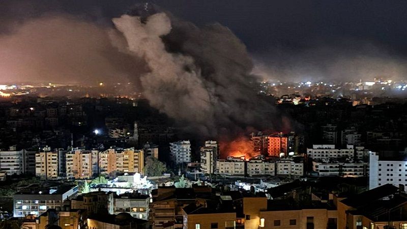 لبنان| الغارات الصهيونية على الليلكي بالضاحية الجنوبية دمرت 6 مبان وأشعلت حرائق واسعة