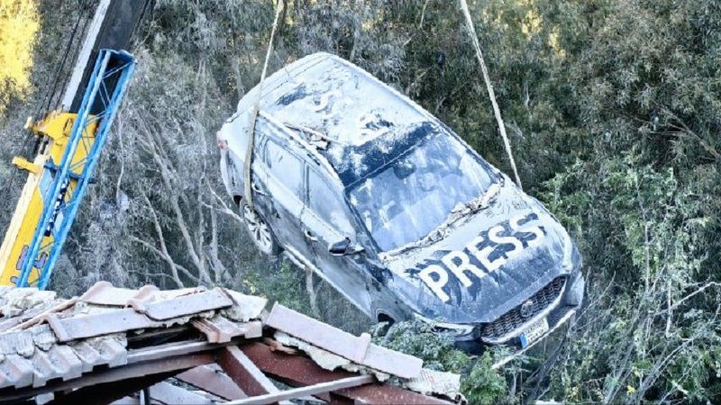 لبنان| وزارة الصحة: 3 شهداء و3 جرحى في الغارة على مقر إقامة الصحافيين في حاصبيا