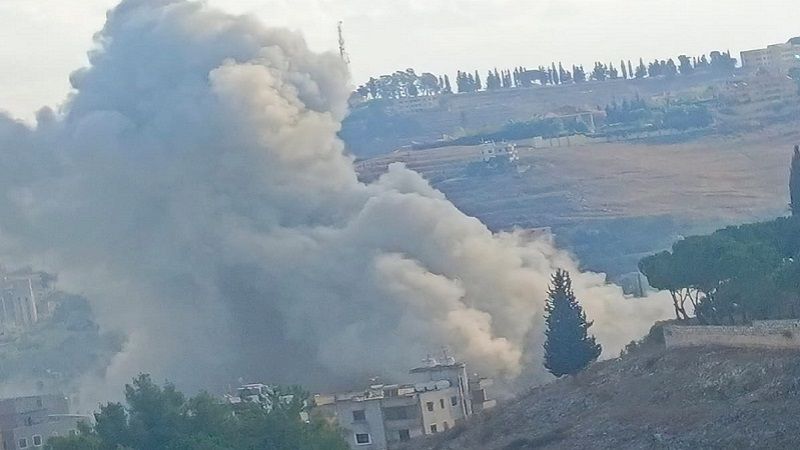 لبنان| طيران العدو يغير مجددًا على مدينة النبطية