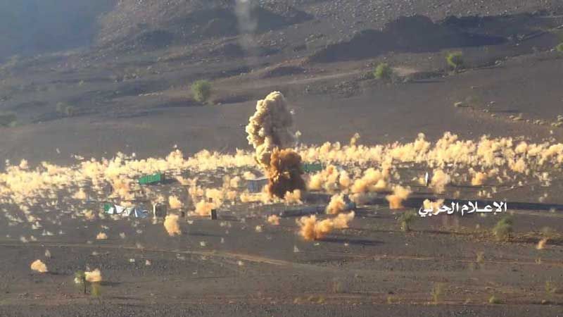 ضربة استباقية بصاروخ بدرF الباليستي تدك معسكرا للجيش السعودي ومرتزقته قبالة نجران