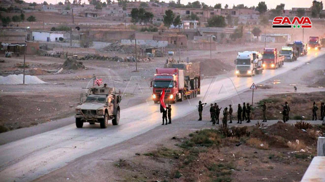 انسحاب قافلة عسكرية أمريكية من سوريا باتجاه العراق