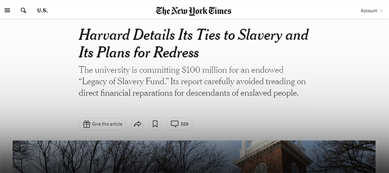 جامعة "هارفارد" والعبودية.. تحقيق وتعويضات 